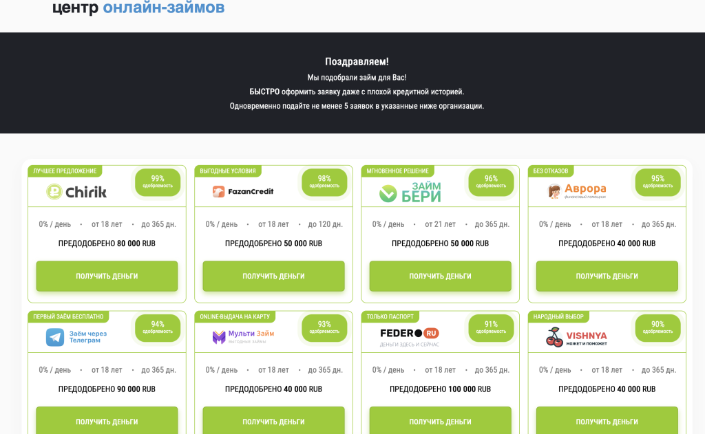 Переадресация на https://finsos.ru/offers