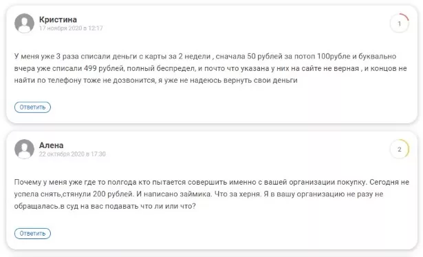 отзывы пользователей