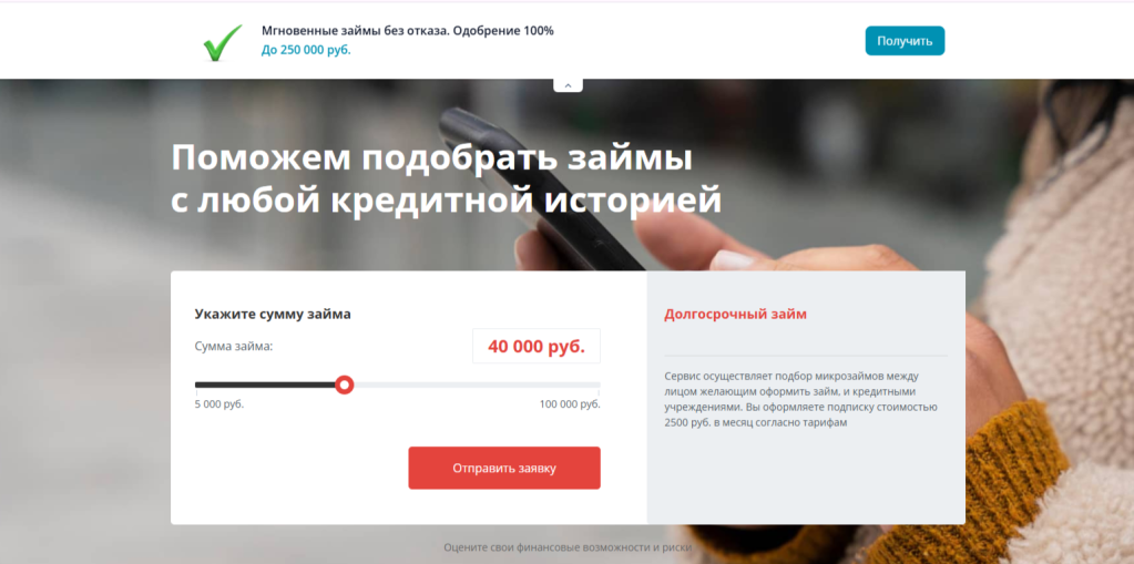 Сайт сервиса zanimon