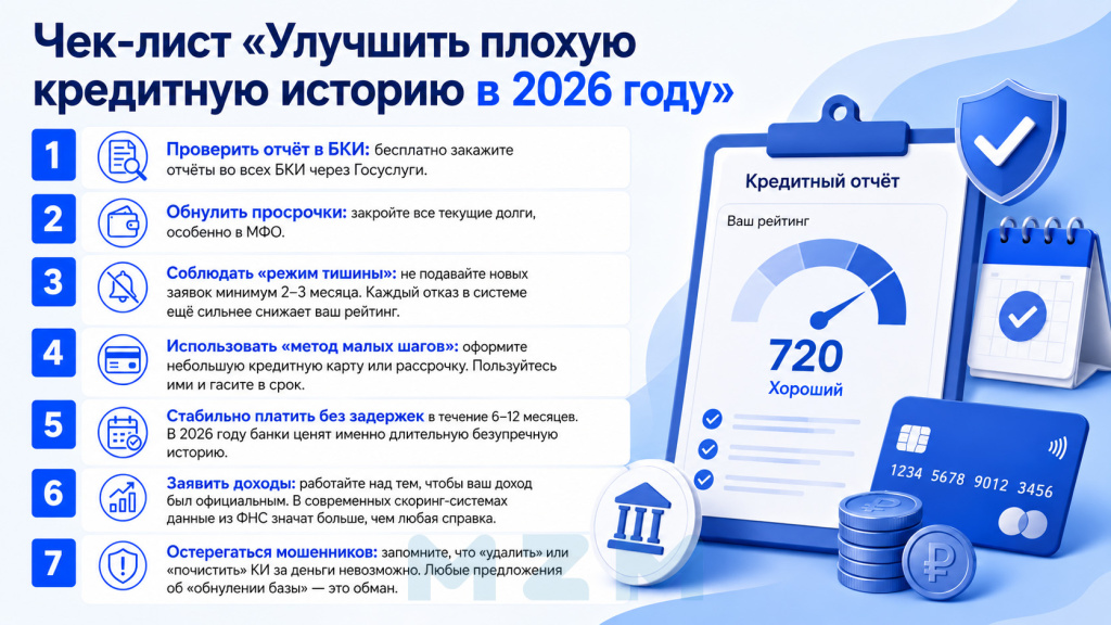 Чек-лист Улучшить плохую кредитную историю