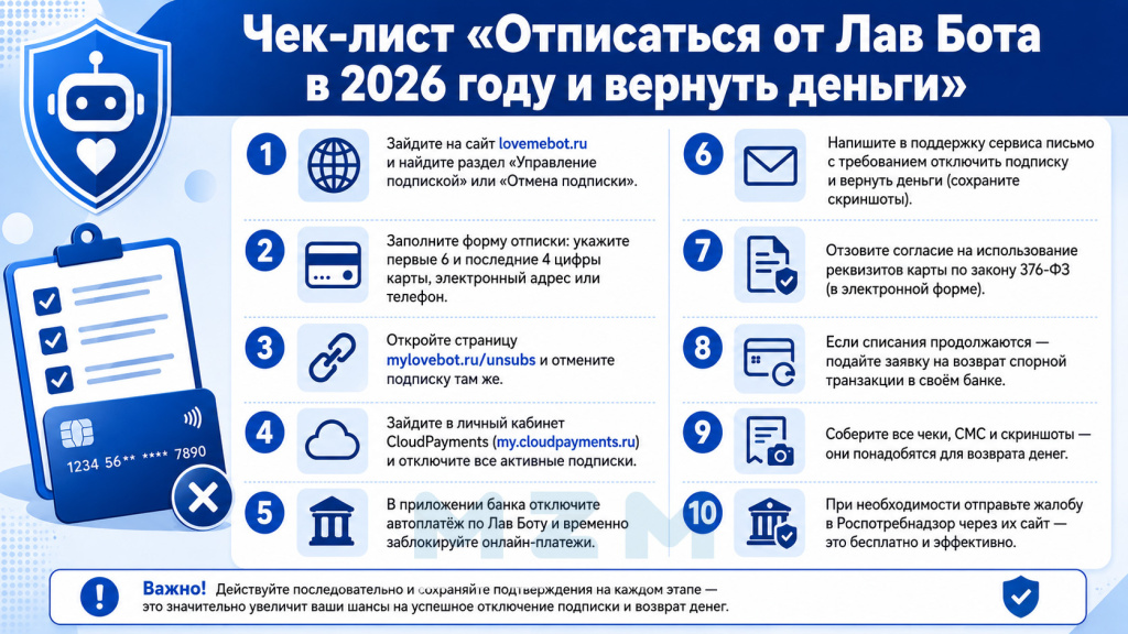 Чек-лист по отключению Лав Бота