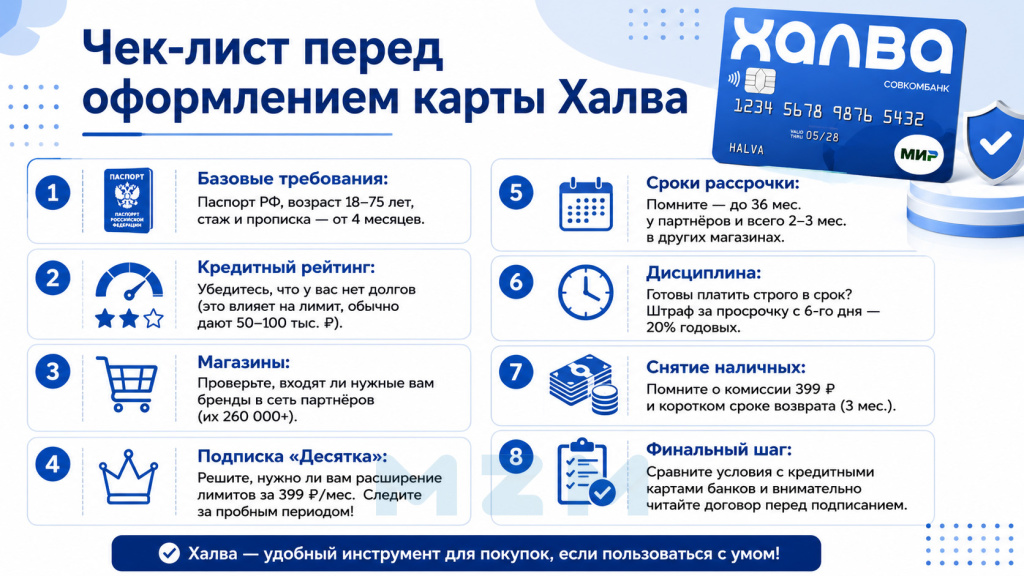 Чек-лист перед оформлением карты Халва