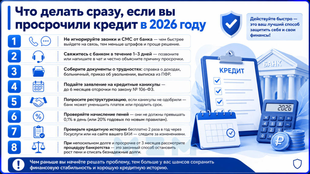 Чек-лист при просрочке кредита
