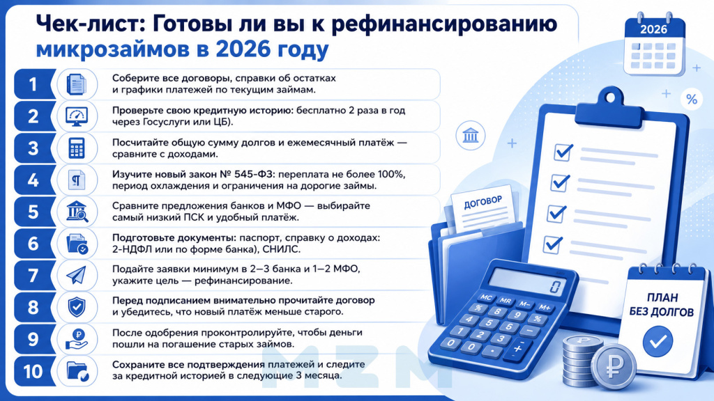 чек-лист по рефинансированию микрозаймов