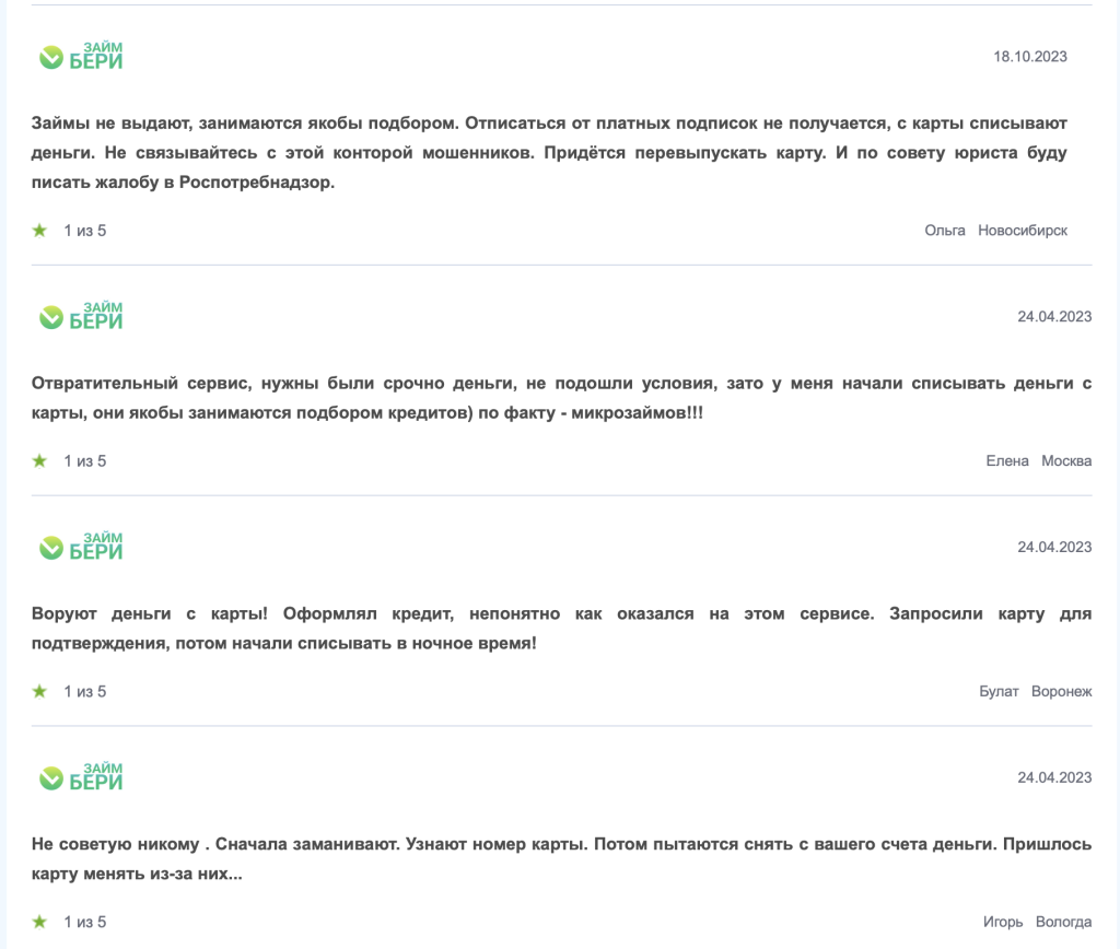 Отзывы форума Финдозор