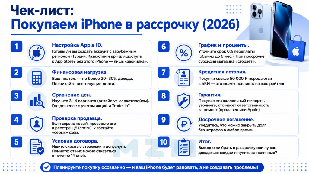 Чек-лист перед покупкой Айфона в рассрочку