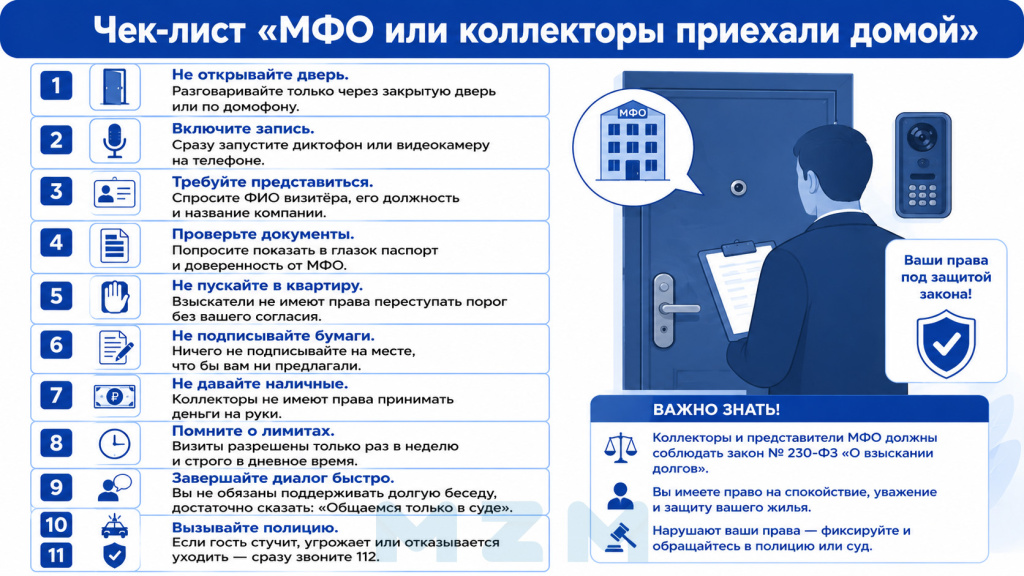 Чек-лист МФО или коллекторы приехали домой