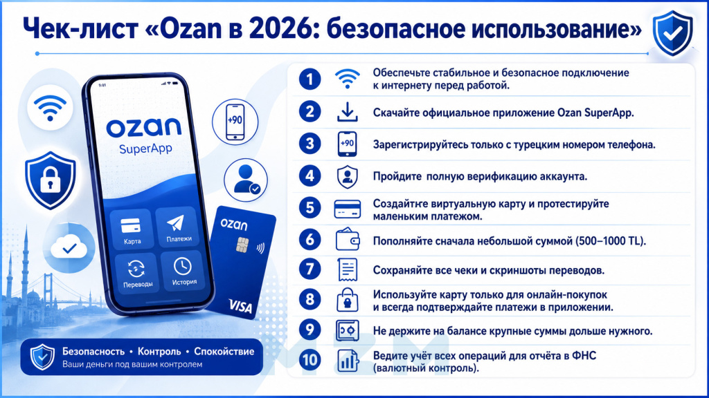 Чек-лист Ozan в 2026: безопасное использование