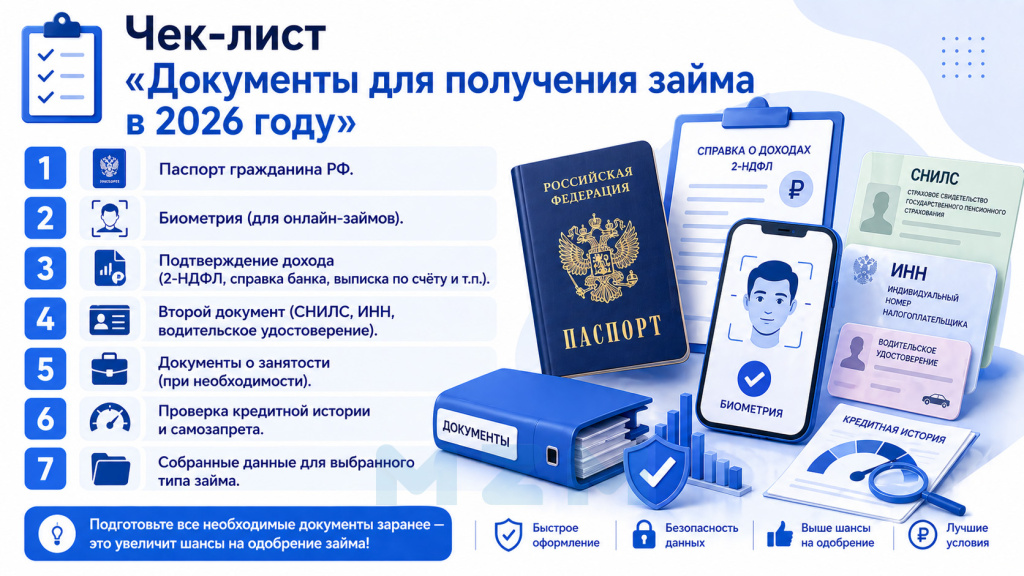Чек-лист Документы для получения займа