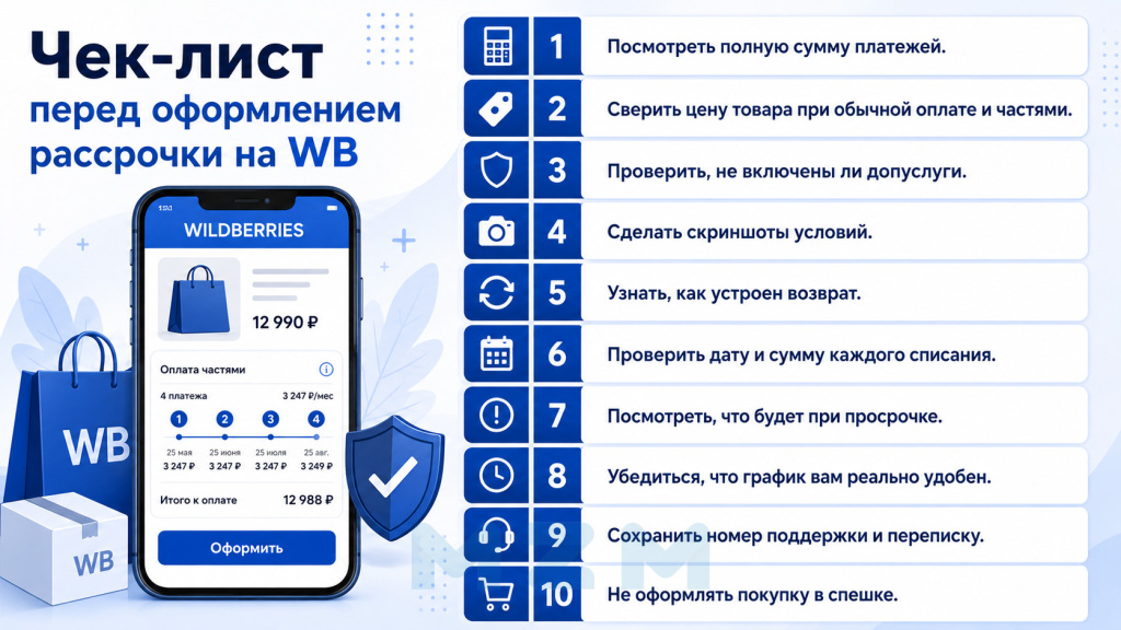 Чек-лист перед оформлением рассрочки на WB