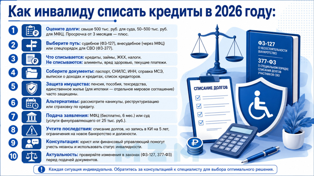 Чек-лист по списанию кредитов при инвалидности
