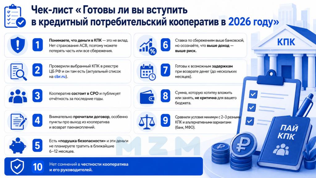 Чек-лист Готовы ли вы вступить в кредитный потребительский кооператив